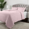 Mellanni Housse De Couette 155x220 - Parure De Lit avec Fermeture À Bouton - avec 2 Taies Oreiller 80x80 cm - (155x220cm, Rose Pâle)