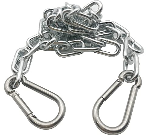 MIKMAYTOO 3/16 X 24 Trailer Safety Chain with Locking Carabiners Grade 30 and 2,000 lb. Capacity (M5*24 Inch Trailer Safety Chain-1PCS)
