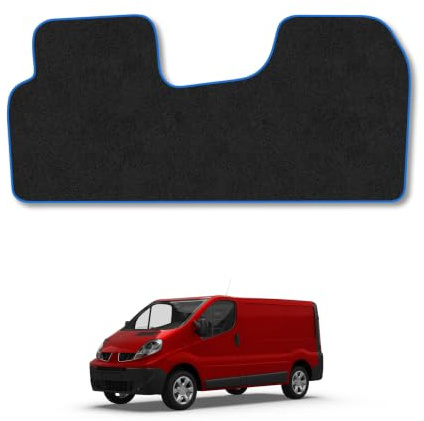 Renault Trafic (2001-2014) Carpet Car Mats | Blue Edge Trim Tailored Fit Floor Mats Full Coverage Protection Accessories Easy Clean Anti Slip Made in the UK