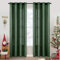 MIULEE Gardinen Vorhänge Schlafzimmer Vorhang Dunkelgrün Gardine Wohnzimmer Leinenoptik Gardinen mit Ösen Fenster Halbtransparent Vorhang Modern Innen Balkontür Küche Vorhänge 140 x 225 cm