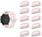 SMYAOSI 10 Pièces Passant de Montre Garmin Anneau, Connectée Silicone Bracelet, Boucles Caoutchouc Rechange Mi Watch Accessoire (18mm, Rose)