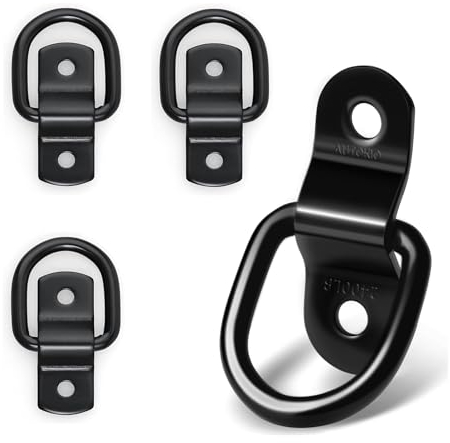 Moollyfox 4 Stück Zurrösen für Anhänger, D Ring Zurröse Last 400KG - Verzurrösen mit Schrauben und Halterung - Zurrösen Edelstahl Zurring Aufbauring für Ladungssicherung LKW, Boot, PKW, Kajak