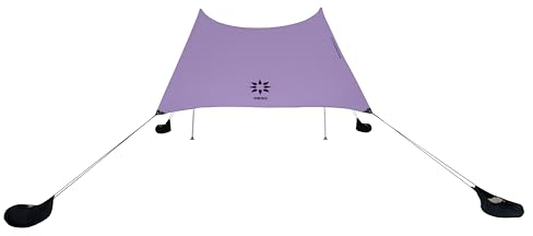 Neso Strandzelt mit Sandanker, tragbarer Sonnenschutz, 2,1 x 2,1 m, verstärkte Ecken, Lavendel