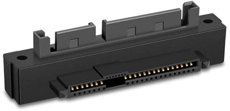 Booso 1 PCS SAS vers SATA Mâle 15 Broches Tête Courbée Adaptateur d'angle de 90 Degrés Convertisseur SFF-8482 Noir pour Câble de Carte Mère