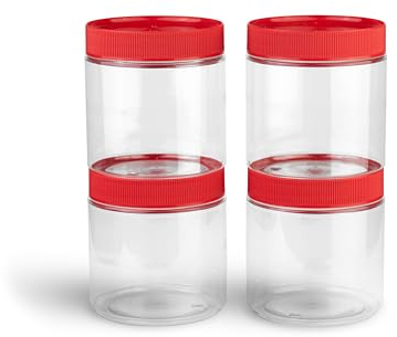 TOX Runddose 500 ml mit stabilem Schraubverschluss, aus Kunststoff (PET), vielseitig einsetzbar in Werkstatt, Büro und Hobby, 4 Stück, 094900906