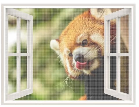 Insektennetz Für Fenster, 155x160cm Insektenschutz Fenster Fliegenvorhang Moskitonetz Hält Die Frischluftzirkulation Ohne Bohren, Weiß