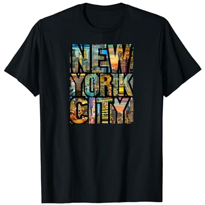New York NY NYC Brooklyn Liberty Statue Skyline T-Shirt