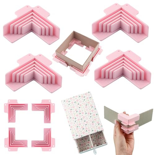4Pack Corner Guides Cartonnage Corner Holding Tool Corner/Divider Assembly (3 mm, 2 mm, 1.5 mm, 1 mm Wide) for Book Covers, Chipboard Boxes, Dioramas