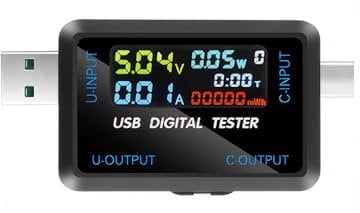 Ailan Tragbarer, schneller, verschiedener Tester mit Typ C Überwachung, Versorgungskopf, Multi USB Spannungsmesser, mobiler Leistungstester, 6527 – Q (USB+Typ – C)