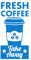 Fresh Coffee & Take Away Decals for Coffee Shop Sign Cup Restaurant Door Window Decoration Vinyl Removable Wall Stickers Large - 56x112cm