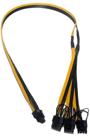FOLODA Cavo da 8 pin maschio a 3 x 8 pin (6 + 2) maschio, 3 x PCIExpress 8 pin CPU o GPU Power Splitter cavo scheda grafica 80 cm