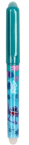 DISNEY Stitch Radierbarer Stift mit Radiergummi, Kugelschreiber, blaue Tinte, löschbar, Schule (B)