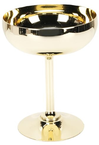 Oreilet Vintage-Coupé-Glas, Klassische Martini-Gläser aus Edelstahl, Wein-Margarita-Trinkbecher, Dessert-Eisbecher für Bar, Cocktail, Wein, Champagner (S plattiert Gold)