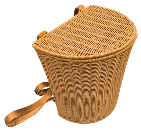 sporful Leichter handgefertigter PP-Korb-Rucksack mit Schultergurten, 34 x 23,9 x 34,8 cm, für Obstgarten, Gartenarbeit, Einkaufen