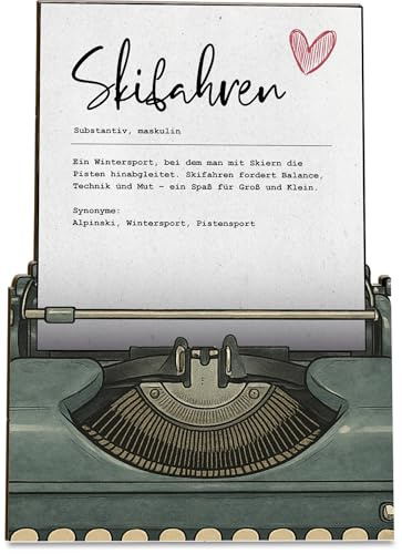 Skifahren Geschenke Karte Definition Skifahren Holzkarte - Geburtstagskarte mit Umschlag - originelle Skifahren-Karte für viele Anlässe, originelles Präsent für besondere Momente, originelle