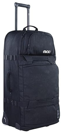 EVOC World Traveller 125l Travel Trolley, Travel Bag (Travel Suitcase with Telescopic Handle, Replaceable Skate Wheels, Sturdy EVA Base Construction, Particularly Lightweight Trolley Suitcase), Black