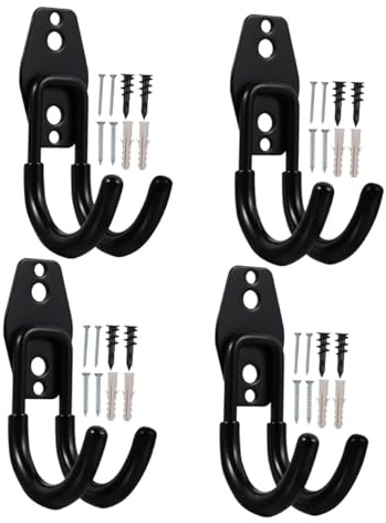 jojofuny 4 pezzi Supporto Tubo Giardino in Acciaio e Gomma Gancio da Parete per Tubo Innaffiare Montaggio Facile per Organizzazione Esterni e Giardino