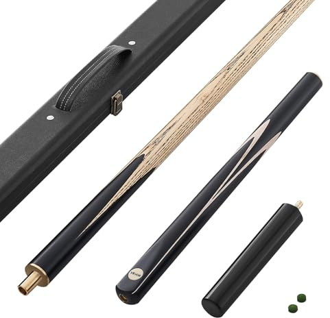 VEVOR Stecca da Biliardo Snodata da 1447,8 mm con Asta di Prolunga e Punta in Pelle da 540 g per Tavolo da Biliardo Professionale Bar, Casa, Include Custodia in Legno, Ideale per Principianti