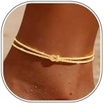 Chihayafuji Bracelet de Cheville Pour Femme Argent Sterling 925 Or Chaine de Cheville Bracelet Cheville Réglable Imperméable en Zircon Bijoux Cheville Femme