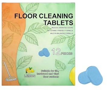 Floor Cleaning Tablets With Lemon Scents, Deeply Clean Stains Leaving Floors Shiny And Reducing Buildup, Suitable For All Floors (1 box)