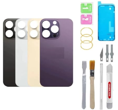BAYERQ Vitre Arrière de Remplacement Compatible avec iPhone 12 Pro Max- Verre Coque Batterie avec Outils de réparation (Blanc)