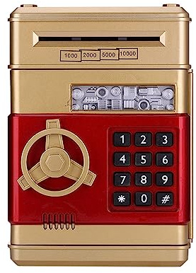 Tirelire Électronique Coffre-fort, Tirelires For Enfants ATM Mot De Passe Tirelire Cash Coin Saving Box ATM Machine Kid Xmas Gifts(Rose Gold)
