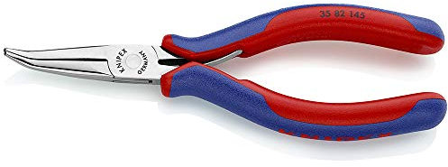 KNIPEX Tools - Electronics Pliers, Half Round Tips, 45 Degree Angled, Multi-Component (3582145)