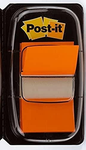 Post-it Index Haftstreifen, Standard, Orange, 50 Haftstreifen 25.4 mm x 43.2 mm - Markierungsstreifen für Dokumente und Notizen