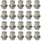 Set of 20 Alloy wheel nuts. M12 x 1.5, taper washer, 19mm hex for use with Ford alloy wheels.
