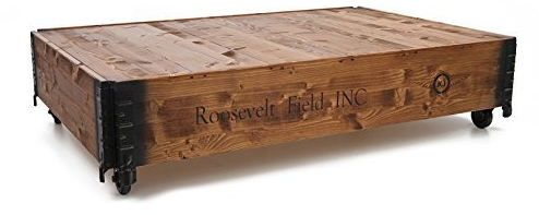Uncle Joe´s Roosevelt Field, 104 x 64 x 30 cm, Hellbraun, Vintage, Shabby chic Couchtisch, Holz, braun, 104x64x30 cm