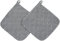 ZOLLNER 2er Set Topflappen Baumwolle, 24x24 cm, schwarz/weiß