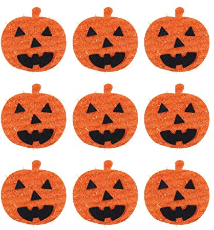 Amosfun 12 Stück Halloween Kürbis bestickt zum Aufnähen oder Aufbügeln, DIY-Applikationen
