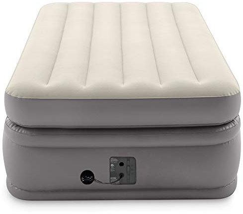 Intex 64161EP Dura-Beam Plus Essential Rest Inflatable Bed Air Mattress with Built-in Air Pump, Twin