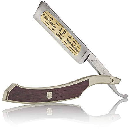 A.P. Donovan - 5/8 Rasiermesser mit Gradkopf | Klinge aus Kohlenstoffstahl und Halb-Hohlschliff | 100% (handmade) in Germany | LsOne-Serie Solingen (Amaranth)