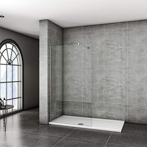 900x2000mm Walkin Shower Screen Panel Wetroom Shower Enclosure 8mm Easy Clean Glass with Support Bar F-131