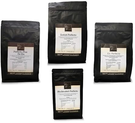 Eispulver Starter Set – Cremige Eisbasis zum Eis selber machen │Eispulver für Eismaschine & Ninja Creami │ Wird nicht steinhart im Gefrierschrank │ Ohne Zusatzstoffe │ Eis Perfecto