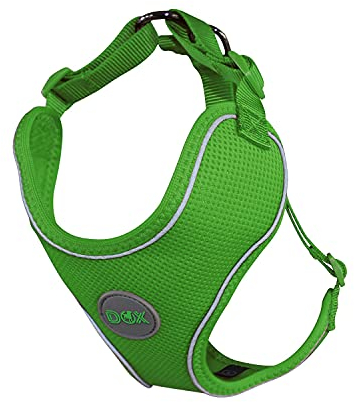DDOXX Reflektierendes Airmesh Step-In Hundegeschirr - Verstellbare Brust Welpengeschirr für alle Größen - XL (Grün)