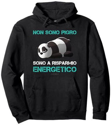 Felpe Divertenti Panda Pigrizia - Non Sono Pigro Regalo Felpa con Cappuccio