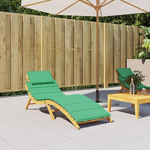 vidaXL Coussin de Chaise Longue, Coussin de Bain de Soleil, Coussins de Transat, Coussin pour Chaise de Jardin Patio Extérieur Arrière-Cour, Vert 186x58x4 cm Tissu Oxford