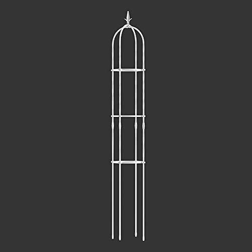 ksamwjf Garten Obelisk Spalier, 70,8 Zoll kunststoffbeschichteter Stahlrohrturm Blumenstützrahmen, für Kletterpflanzen Ranken Rose Blumenständer im Topf, montiert
