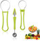 RosyFate Outil à DéCouper Les Fruits en Acier Inoxydable, Outil à Découper les Fruits Éplucheur, Cuillère à Melon 4 en 1Cuillère à Melon à Double Embout, Ensemble de Coupe Fruits
