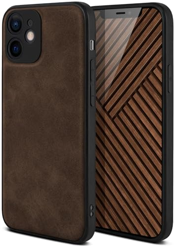 ONEFLOW Pali Case kompatibel mit Apple iPhone 12 mini Hülle mit Kameraschutz, Vegan Leder Case, Premium Backcover Handyhülle, Flexible Schutzhülle Ultra Dünn - Dunkelbraun