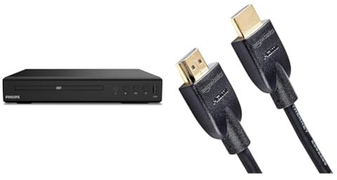 Philips - TAEP200 - Lecteur DVD - USB HDMI & Amazon Basics Câble HDMI 2.0 Haute Vitesse, Ultra HD, supportant Les formats 3D et avec Canal de Retour Audio, 3 m