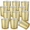 LALAGO Verres à Bougie Chauffe-Plat, Set de 12, Tissés Porte-Bougie Chauffe-Plat en Verre, Porte-Bougie Chauffe-Plat,Verres à Bougie pour Bougie Chauffe-Plat Décoration Noël Mariage（Or）