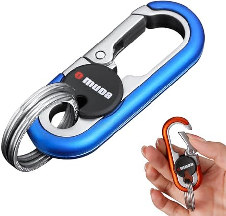 WAPSAT Porte-clés pour homme, porte-clés de voiture 2023 pour homme, porte-clés anti-perte avec double porte-clés, porte-clés à dégagement rapide (1pc,Bleu)