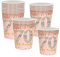 16Pcs 70th Birthday Rose Gold Paper Cups Party Decor,70th Rose Gold Women Birthday Disposable Party Paper Cups,Happy 70th Birthday Tableware Decorations for Her,Women,70th Birthday Gifts Party Supplie