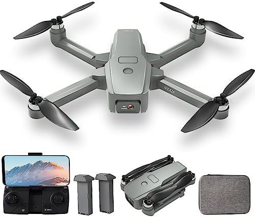 Drones con Camara 4K Motor sin Escobillas Drone con 2 Cámaras 40KM/h MAX Resistente al Viento 4 Niveles Dron 5GHz FPV RC Quadcopter para Adultos 2 Baterías Vuelo de 30 Minutos IDEA16 3D Flip