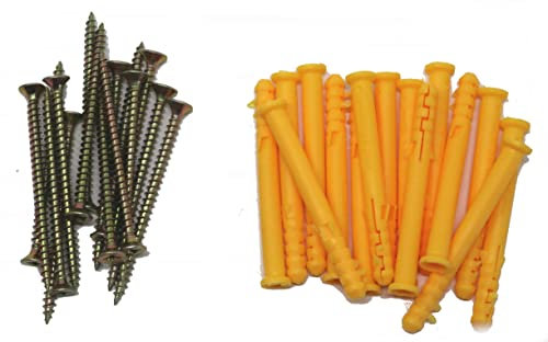 fiXte M4 Schrauben und Dübel-Set, geeignet für Beton, Ziegel und Holz, 40 mm und 60 mm Größen (M4 x 60 mm)