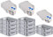 PROREGAL SuperSparSet 10x Eurobox NextGen Grip mit Scharnierdeckel und blauen Schiebeschnappverschlüssen, HxBxT 12x30x40cm, 11 L, Grau, Griffe offen, Eurobehälter, Transportbox