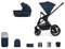 Venicci Tinum Edge | 2in1 Premium Travel System with Accessories. Includes Pushchair, Carrycot and Universal Car Seat Adapters | 9 Piece Bundle – Ocean